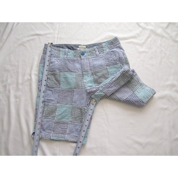 Women's LL Bean Stripe Favorite Fit Patch Cotton Shorts Sz 8 Reg (WP306) - Picture 4 of 11